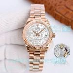 Swiss Replica Oyster Perpetual Datejust 31 Floral-motif Rose Gold President Band